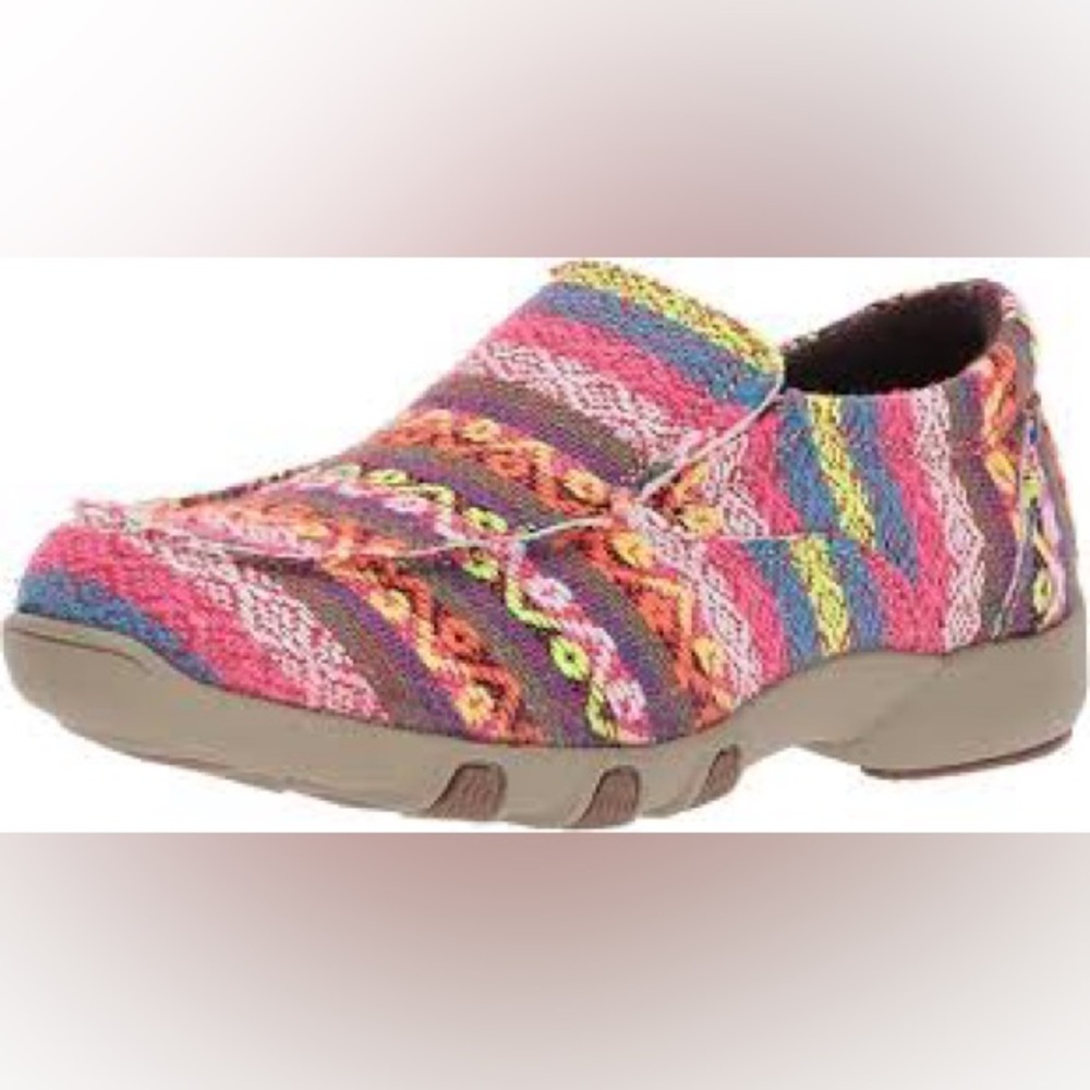 Roper Chase loafers multicolored canvas slip on shoes kids size 10